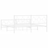 fehér fém ágykeret fej- és lábtámlával 183 x 213 cm