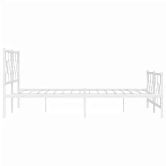 fehér fém ágykeret fej- és lábtámlával 193 x 203 cm