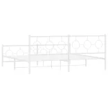 fehér fém ágykeret fej- és lábtámlával 193 x 203 cm