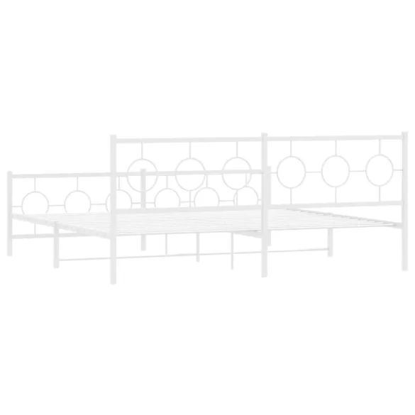 fehér fém ágykeret fej- és lábtámlával 193 x 203 cm