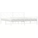 fehér fém ágykeret fej- és lábtámlával 200x200 cm