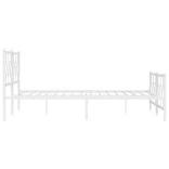 fehér fém ágykeret fej- és lábtámlával 200x200 cm
