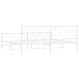 fehér fém ágykeret fej- és lábtámlával 200x200 cm