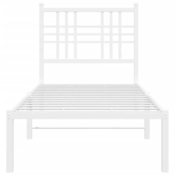 fehér fém ágykeret matrac nélkül fejtámlával 180 x 200 cm