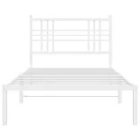 fehér fém ágykeret fejtámlával 100x200 cm