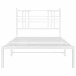fehér fém ágykeret fejtámlával 107x203 cm