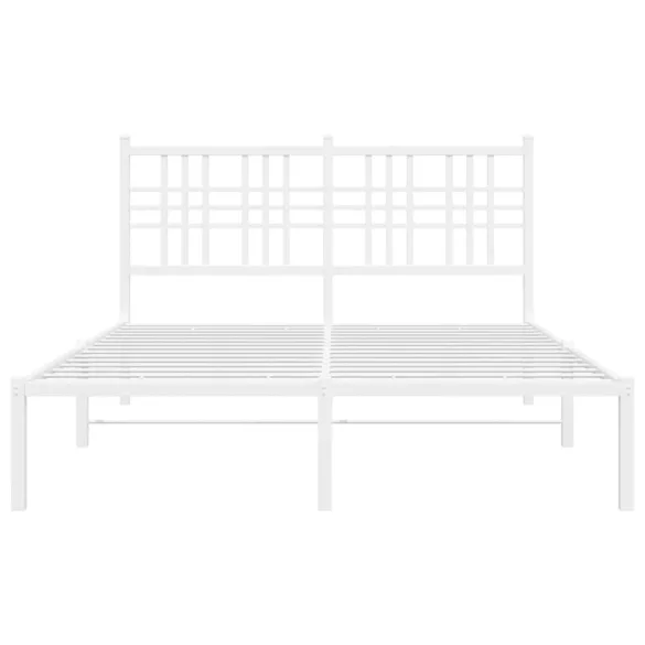 fehér fém ágykeret fejtámlával 120x190 cm
