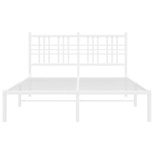 fehér fém ágykeret fejtámlával 140 x 190 cm