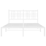 fehér fém ágykeret fejtámlával 140 x 200 cm