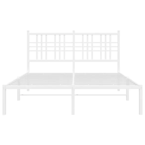 fehér fém ágykeret fejtámlával 140 x 200 cm