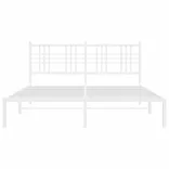 fehér fém ágykeret fejtámlával 150 x 200 cm