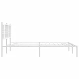 fehér fém ágykeret fejtámlával 150 x 200 cm