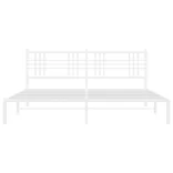fehér fém ágykeret fejtámlával 183 x 213 cm