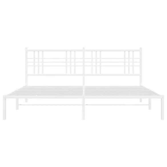 fehér fém ágykeret fejtámlával 183 x 213 cm