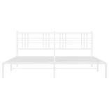 fehér fém ágykeret fejtámlával 193 x 203 cm