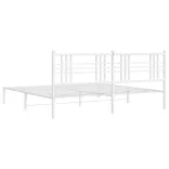 fehér fém ágykeret fejtámlával 200 x 200 cm