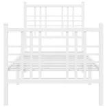 fehér fém ágykeret fej- és lábtámlával 75 x 190 cm