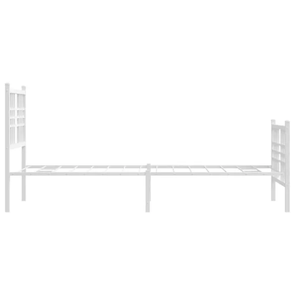 fehér fém ágykeret fej- és lábtámlával 75 x 190 cm