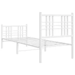 fehér fém ágykeret fej- és lábtámlával 75 x 190 cm