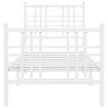 fehér fém ágykeret fej- és lábtámlával 80x200 cm