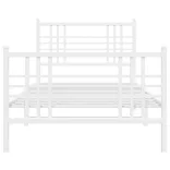 fehér fém ágykeret fej- és lábtámlával 90 x 190 cm