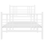 fehér fém ágykeret fej- és lábtámlával 90x200 cm