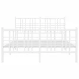 fehér fém ágykeret fej- és lábtámlával 120x200 cm