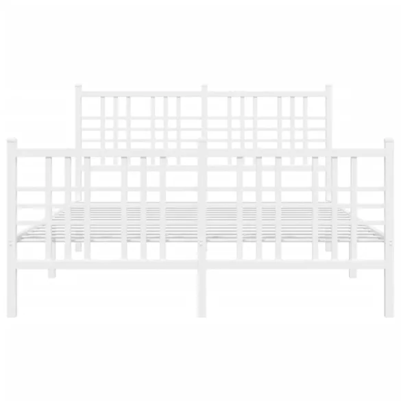 fehér fém ágykeret fej- és lábtámlával 120x200 cm