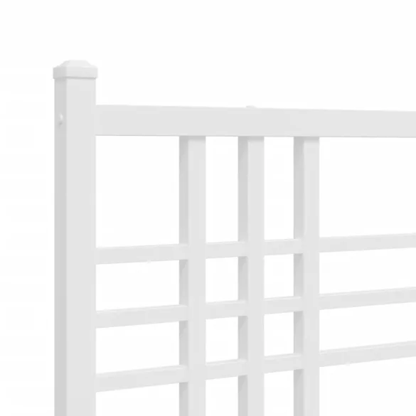 fehér fém ágykeret fej- és lábtámlával 120x200 cm