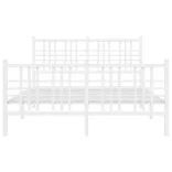 fehér fém ágykeret fej- és lábtámlával 137x190 cm