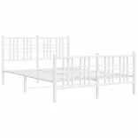 fehér fém ágykeret fej- és lábtámlával 140 x 190 cm