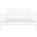 fehér fém ágykeret fej- és lábtámlával 140 x 190 cm