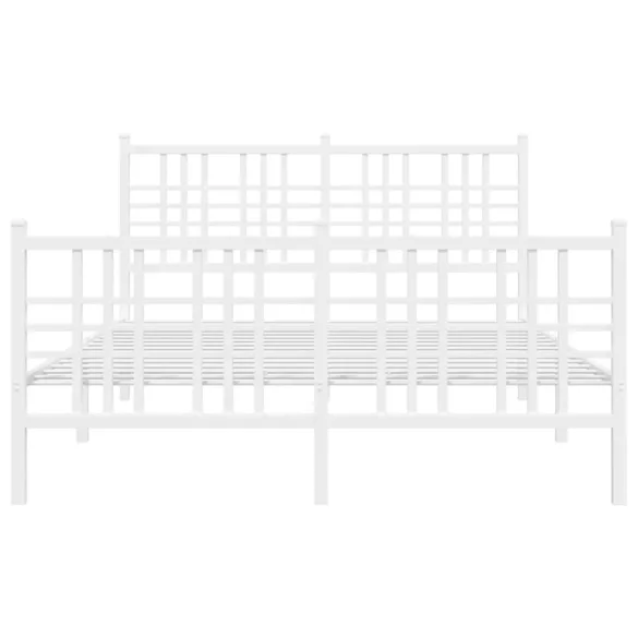 fehér fém ágykeret fej- és lábtámlával 140 x 190 cm