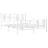 fehér fém ágykeret fej- és lábtámlával 150x200 cm