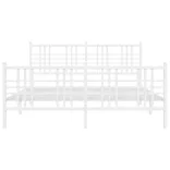 fehér fém ágykeret fej- és lábtámlával 150x200 cm