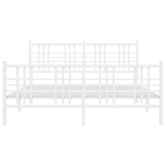 fehér fém ágykeret fej- és lábtámlával 150x200 cm