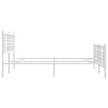 fehér fém ágykeret fej- és lábtámlával 150x200 cm
