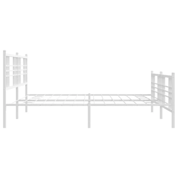 fehér fém ágykeret fej- és lábtámlával 180 x 200 cm
