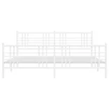 fehér fém ágykeret fej- és lábtámlával 183 x 213 cm