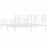 fehér fém ágykeret fej- és lábtámlával 183 x 213 cm