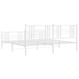 fehér fém ágykeret fej- és lábtámlával 193 x 203 cm