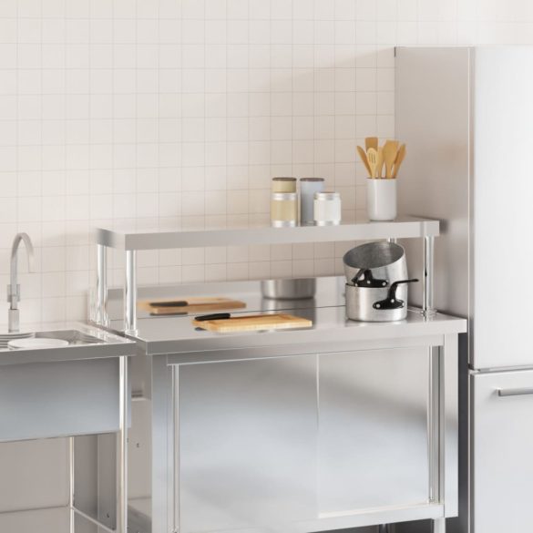 rozsdamentes acél munkaasztal feletti polc 110 x 30 x 35 cm