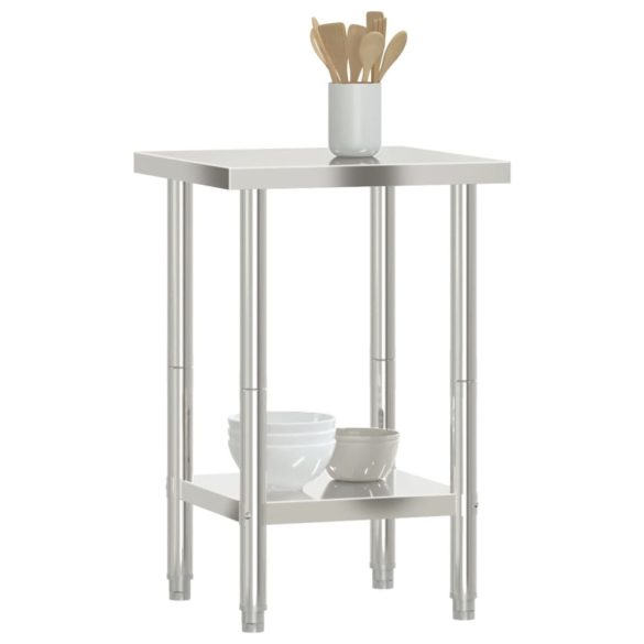 rozsdamentes acél konyhai munkaasztal 55 x 55 x 85 cm