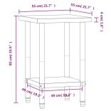 rozsdamentes acél konyhai munkaasztal 55 x 55 x 85 cm