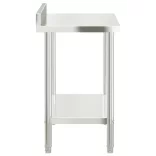 rozsdamentes acél konyhai munkaasztal hátlappal 110x55x93 cm