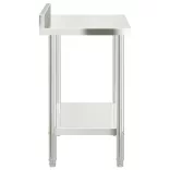 rozsdamentes acél konyhai munkaasztal hátlappal 110x55x93 cm