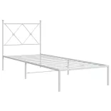 fehér fém ágykeret matrac nélkül fejtámlával 180 x 200 cm