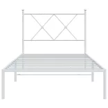 fehér fém ágykeret fejtámlával 90x200 cm