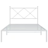 fehér fém ágykeret fejtámlával 100x200 cm