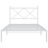 fehér fém ágykeret fejtámlával 107x203 cm